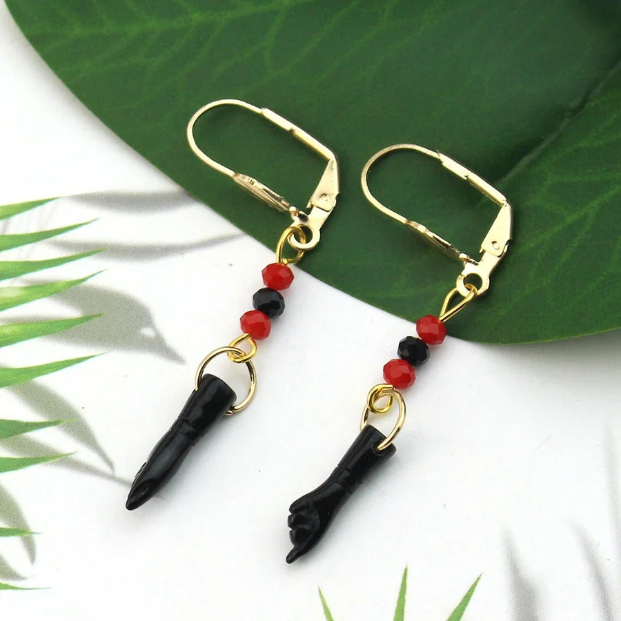 Aretes de Manito de Azabache
