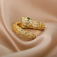 Anillo Ojo Turco Serpiente Dorada