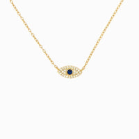 Collar de ojo de diablo con diamantes, exquisito y de alta gama, para mujeres con ojos azules, muy vendido.