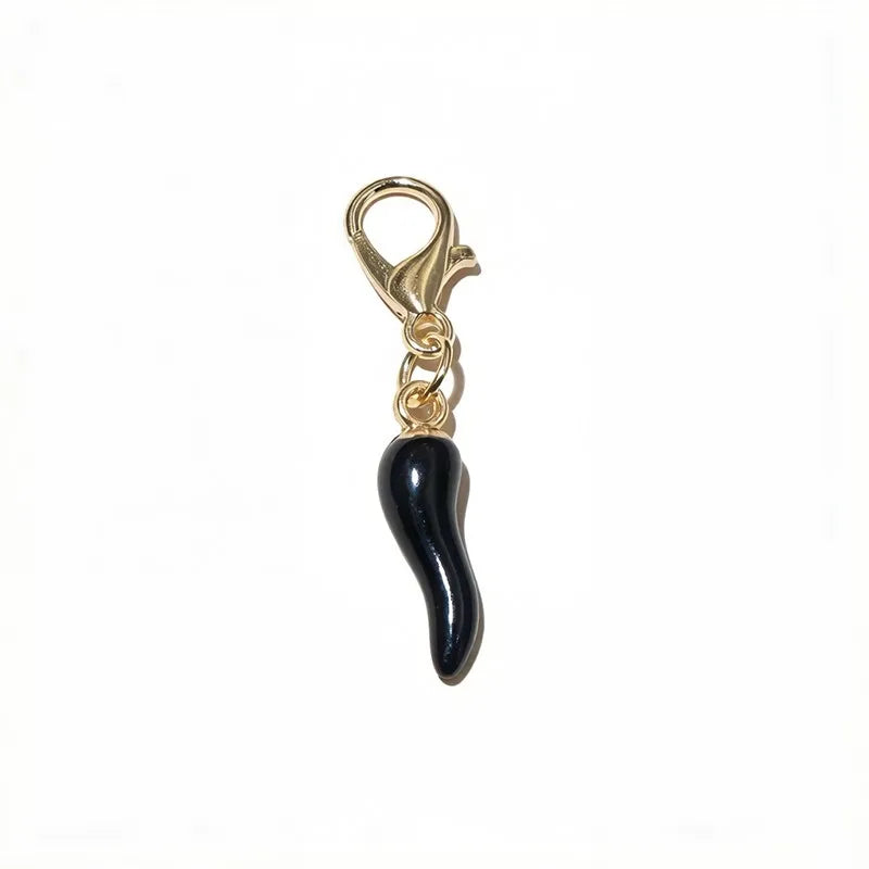 10 unidades con broche de langosta esmalte Chile Pepper dijes colgante llaveros collar pulsera DIY accesorios de fabricación de joyas