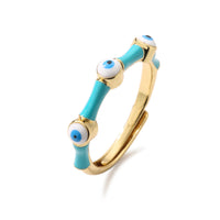 Anillo Ojo Turco Corazón Arcoíris