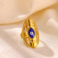 Anillo Sello Ojo Turco Estrella y Perla