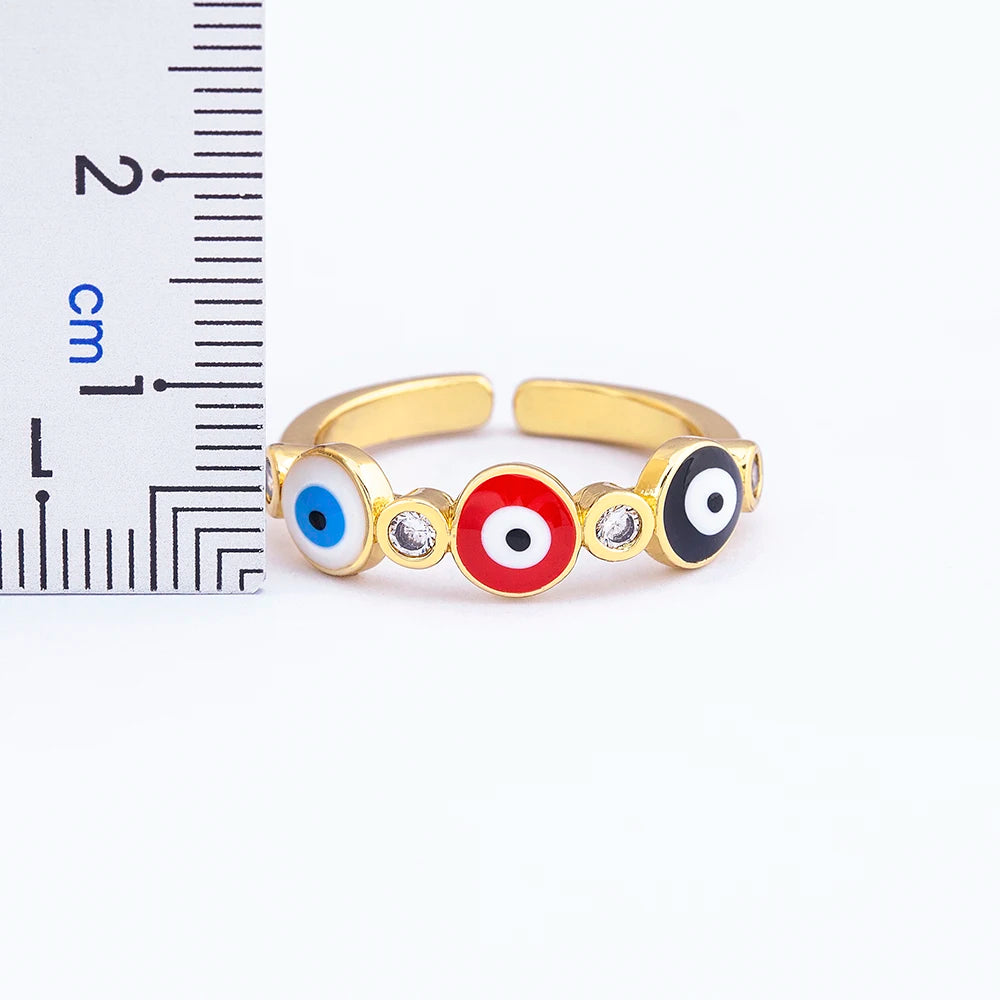 Anillo Ojo Turco Arcoíris Brillante