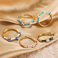 Anillo Ojo Turco Corazón Arcoíris