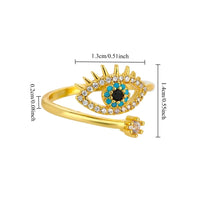 Anillo Ojo Turco Cristal Dorado y Plateado