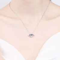 Collar con Colgante de Moissanita de 0.5 Quilates con Diseño Elegante de Ojo de Diablo en Platino PT950 para Chicas, Regalo de Cumpleaños para Mujeres, Joyería Fina