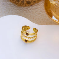 Anillo Ojo Turco Flores y Hojas Apilable