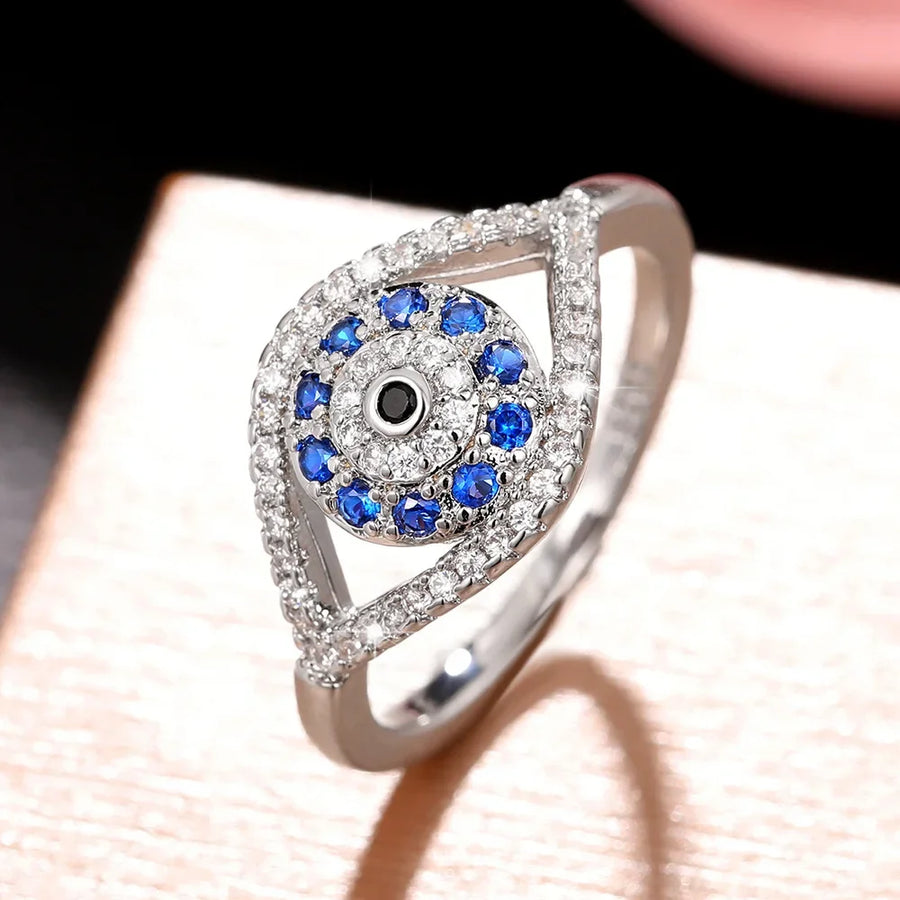 Anillo Sello Ojo Turco Azul Noche