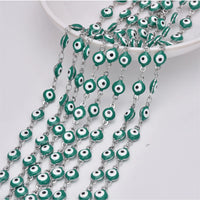 Cadena con colgante de mal de ojo colorido de 1/5/10 metros, collar de joyería para mujer, gargantilla de oro de moda turca de la suerte, cadena para niñas, joyería Diy