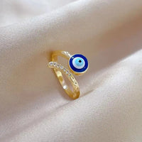 Anillo Ojo Turco Azul Circonita Ajustable