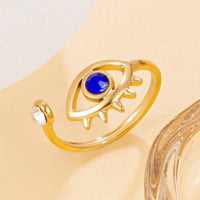 Anillo Ojo Turco Circonita Dorada