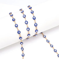 Cadena con colgante de mal de ojo colorido de 1/5/10 metros, collar de joyería para mujer, gargantilla de oro de moda turca de la suerte, cadena para niñas, joyería Diy