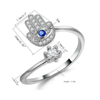 Anillo Mano de Fátima y Ojo Turco Bendición