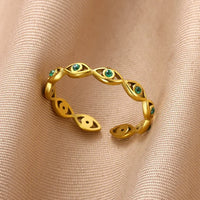 Anillo Ojo Turco Estrella de Mar y Tortuga
