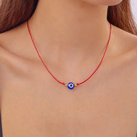Nuevos collares con colgante de mal de ojo de Turquía para mujeres y niñas, collar trenzado de cuerda roja de la suerte hecho a mano Simple, regalo de joyas de fiesta a la moda