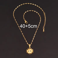 Collar Vintage de acero inoxidable 316L para mujer, colgante de mal de ojo esmaltado de Color dorado, cadena, Gargantilla, joyería, regalos