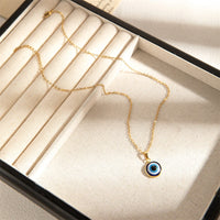 Conjunto de Collar y Pendientes de Acero Inoxidable con Ojo de Diablo, Estilo Bohemio para Mujer, Cadena para Clavícula con Ojo, Joyería de Moda, Regalo