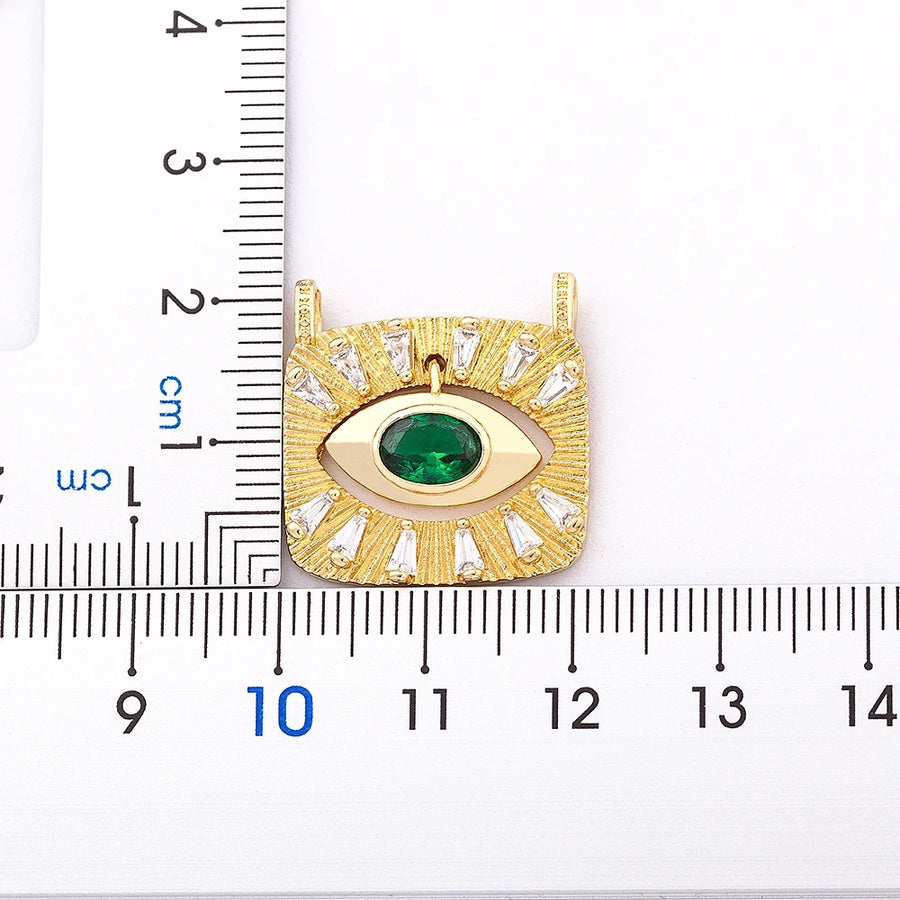 AIBEF, nuevo diseño creativo, circonita dorada, collar con colgante cuadrado de mal de ojo turco, joyería de calle de Hip Hop para mujer, regalo de la suerte para fiesta