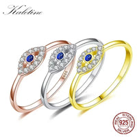 Anillo Ojo Turco Plata 925 Azul y Rosa