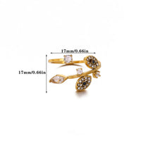 Anillo Ojo Turco Hoja Dorada