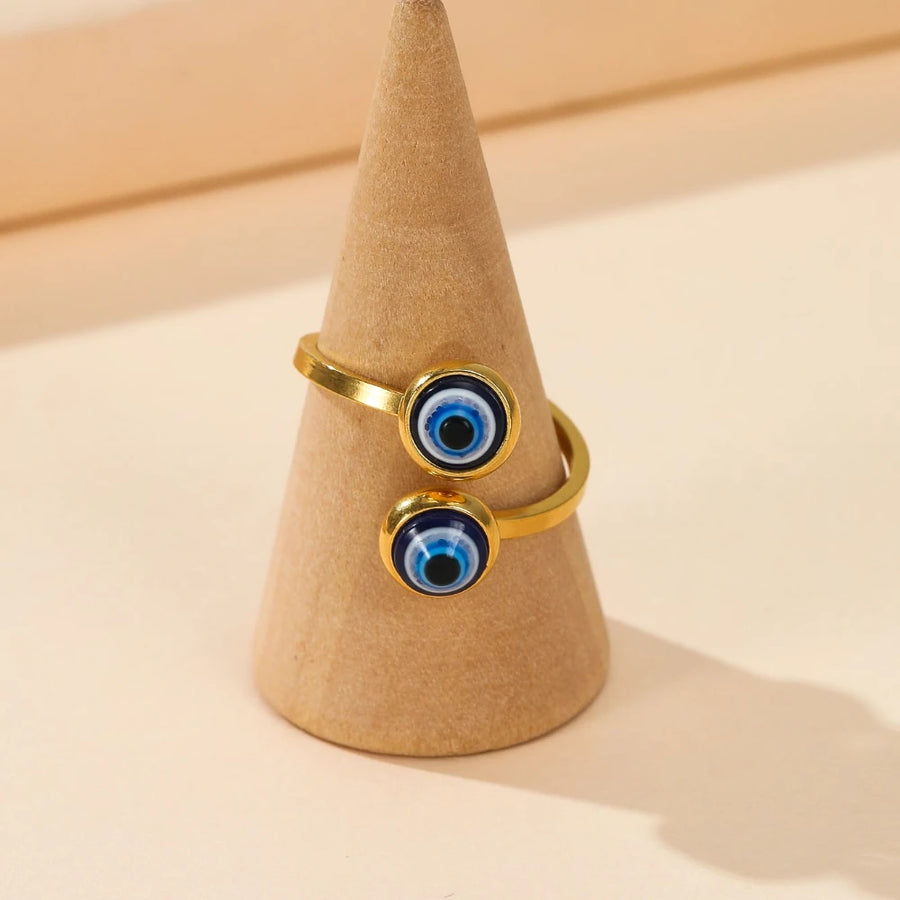 Anillo Ojo Turco Étnico Esmaltado