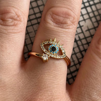 Anillo Ojo Turco Dorado Moderno