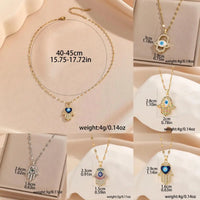 Collar de ojo de diablo para hombres y mujeres, chapado en oro de 18k, gota de aceite de palma, joyería de circón de colores, colores aleatorios, nuevo