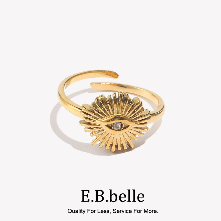 Anillo Ojo Turco Hipoalergénico Dorado