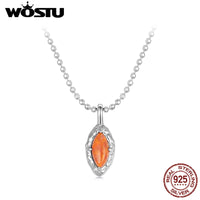 WOSTU-collar con colgante de ópalo en forma de lágrima para mujer, de Plata de Ley 925, cadena de ópalo de ojo de caballo rojo fuego, gargantilla, regalo de fiesta para mamá