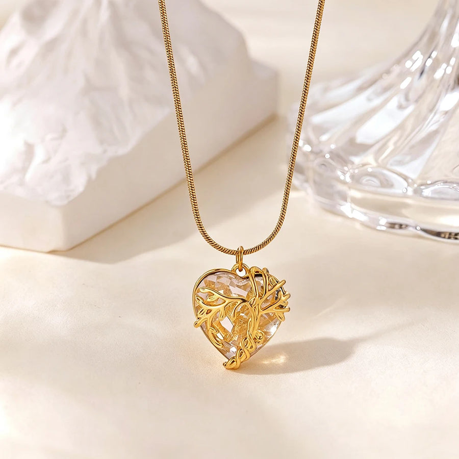 Collares de Lujo con Corazón de Circonio para Mujer, Color Dorado, Collar Redondo con Ojo Turco, Joyería de Moda, Regalos para Todas las Ocasiones