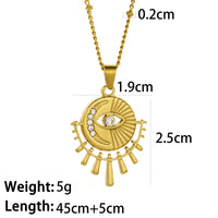 Collar de ojo con diseño de nicho, cadena de suéter con colgante de ojo de sol de acero de titanio personalizado