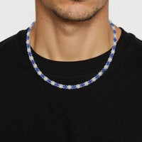 Nuevo Collar Gargantilla Estilo Tenis Europeo Americano con Incrustaciones de Circonitas, Ojo Turco y Ojo de Gato, Multicolor, para Mujer