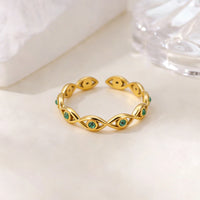 Anillo Ojo Turco Flor Oro 18K