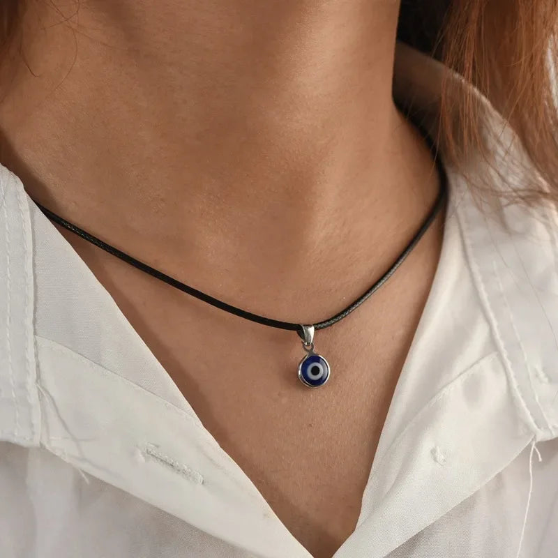 Collares con colgante de mal de ojo de Turquía para mujeres, niñas, amigos, gargantillas de ojos de demonio turco azul, collar de cadena de Color dorado, joyería