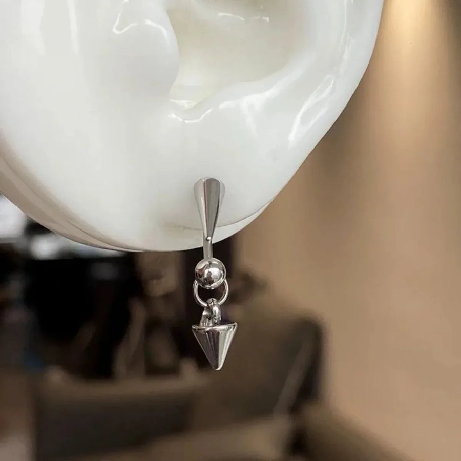 Piercing Punk de acero inoxidable, bola redonda, remaches, pendientes colgantes para mujeres y hombres, joyería gótica de Rock Hip-hop que no destiñe