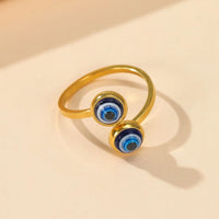 Anillo Ojo Turco Étnico Esmaltado
