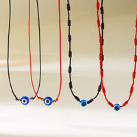 Nuevos collares con colgante de mal de ojo de Turquía para mujeres y niñas, collar trenzado de cuerda roja de la suerte hecho a mano Simple, regalo de joyas de fiesta a la moda