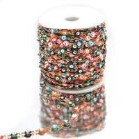 Cadena con colgante de mal de ojo colorido de 1/5/10 metros, collar de joyería para mujer, gargantilla de oro de moda turca de la suerte, cadena para niñas, joyería Diy