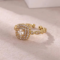 Anillo Ojo Turco Circonita Cuadrada