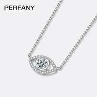 Collar de moissanita de 0,5 quilates de la marca PERFANY para mujer, con colgante de plata de ley S925 con forma de ojo, diamante de laboratorio certificado, joyería de alta gama y diseño moderno.