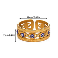 Anillo Ojo Turco Geométrico Retro