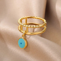 Anillo Ojo Turco Serpiente Dorada