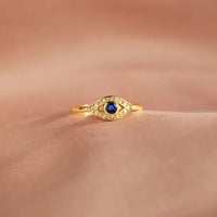 Anillo Ojo Turco Plata y Zafiro Azul