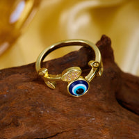 Anillo Ojo Turco Hoja Brillante