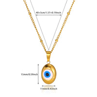 Collar con colgante de ojo de diablo para mujeres y hombres, collares de ojos azules, cadena de cuentas, Gargantilla de acero inoxidable de Color dorado, joyería, regalo BFF
