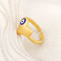Anillo Ojo Turco Corazón Blanco y Azul