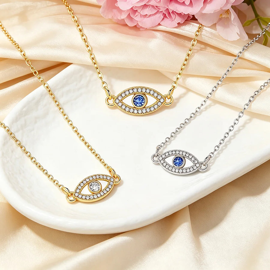 Collar con Colgante de Ojo Turco para Mujer, Gargantilla Clásica de Circonia, Amuleto de Protección y Suerte, Joyería Minimalista, Regalo de Aniversario
