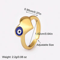 Anillo Ojo Turco Corazón Blanco y Azul