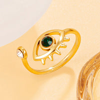 Anillo Ojo Turco Circonita Dorada