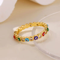 Anillo Ojo Turco Circonita Resistente al Agua